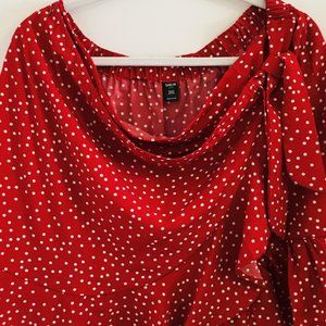 SHEIN Plus Women's Polka-dot Wrap  Mini Skirt